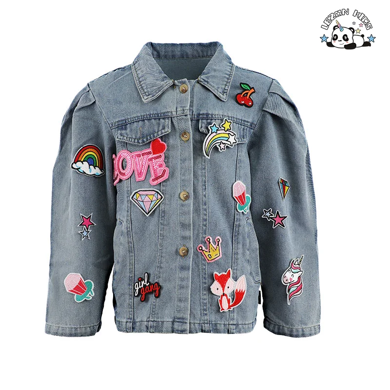 LEZONKIDS - Customizable Spring Autumn Denim Breathable Sets Jacket Skirts Girls Clothing Sets for 2-14T